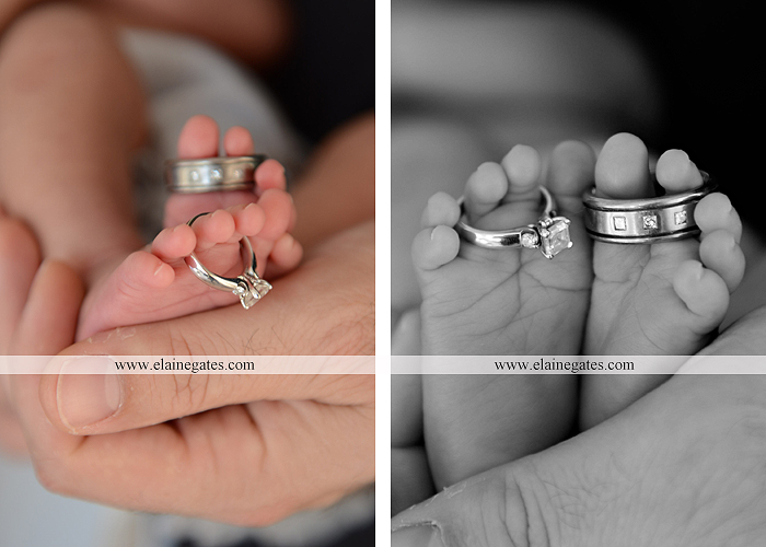 Mechanicsburg Central PA newborn baby portrait photographer girl sleeping indoor blanket bow knit hat mother father dog sonogram q 13