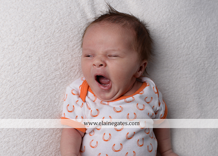 Mechanicsburg Central PA newborn baby portrait photographer girl sleeping indoor blanket bow knit hat pail bowl chair dp 10