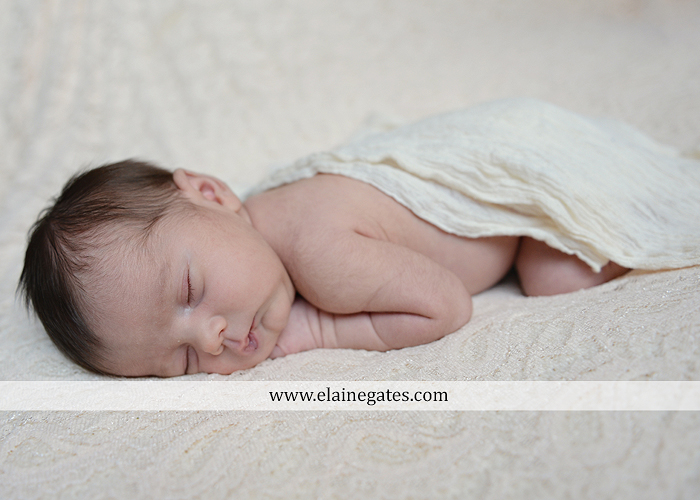 Mechanicsburg Central PA newborn baby portrait photographer girl sleeping indoor blanket sister bow hand fingers feet kiss km 1