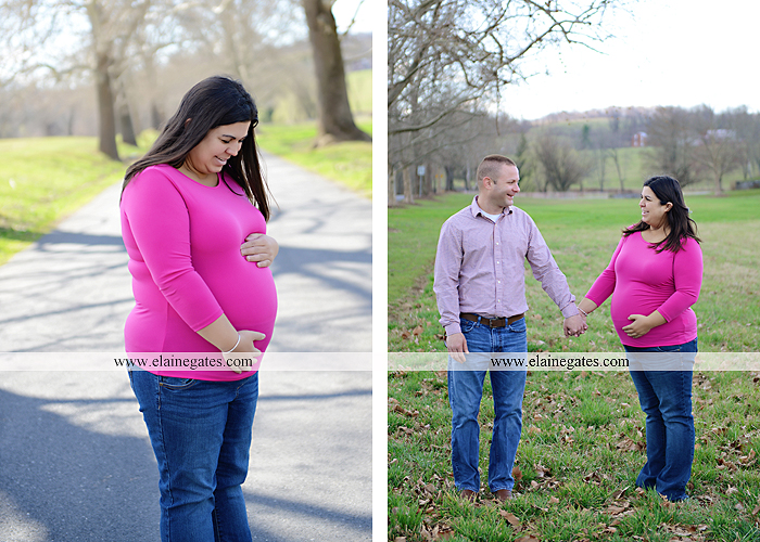 Mechanicsburg Central PA portrait photographer maternity outdoor road field grass trees water stream creek dog holding hands dp 1