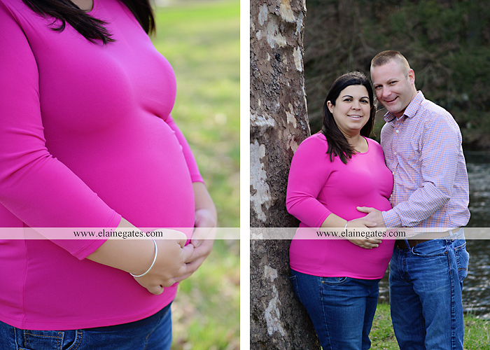 Mechanicsburg Central PA portrait photographer maternity outdoor road field grass trees water stream creek dog holding hands dp 2