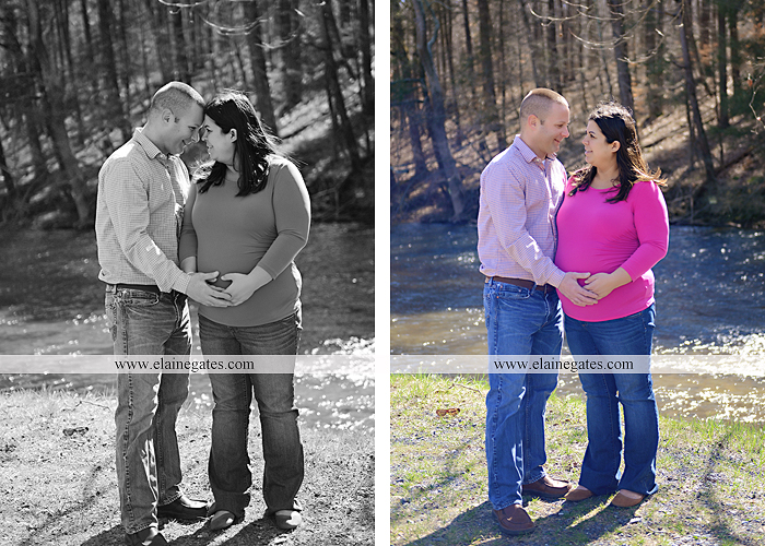 Mechanicsburg Central PA portrait photographer maternity outdoor road field grass trees water stream creek dog holding hands dp 4