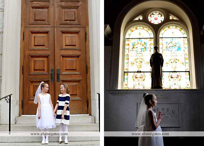 Mechanicsburg Central PA portrait photographer outdoor indoor church stained glass window pews steps door prayer first holy communion rosary beads st. patrick cathedral harrisburg ad 05