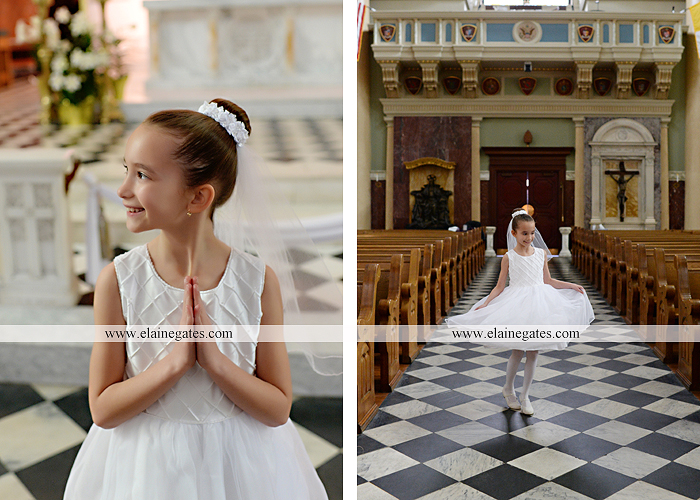Mechanicsburg Central PA portrait photographer outdoor indoor church stained glass window pews steps door prayer first holy communion rosary beads st. patrick cathedral harrisburg ad 10