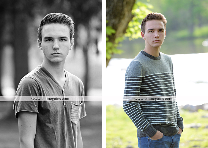 Mechanicsburg Central PA senior portrait photographer outdoor boy guy path rocks covered bridge messiah college wooden beams water stream creek grass brick steps field chair hello jm 04
