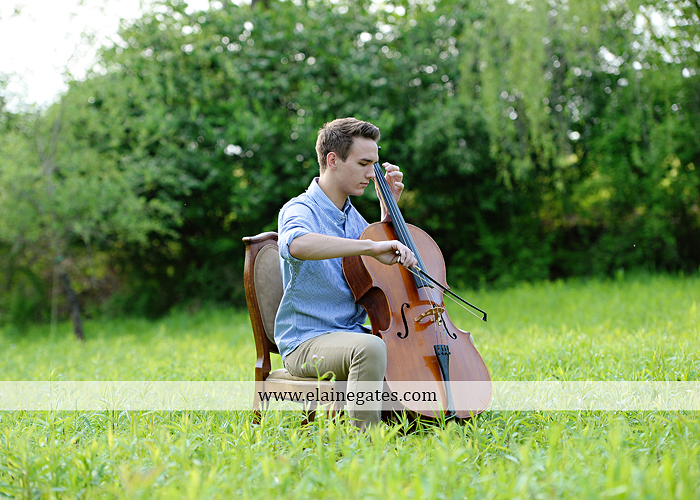 Mechanicsburg Central PA senior portrait photographer outdoor boy guy path rocks covered bridge messiah college wooden beams water stream creek grass brick steps field chair hello jm 09