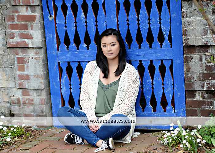 Mechanicsburg Central PA senior portrait photographer outdoor girl female Venue Chilton brick wall stone wall gate east pennsboro high school bk 5