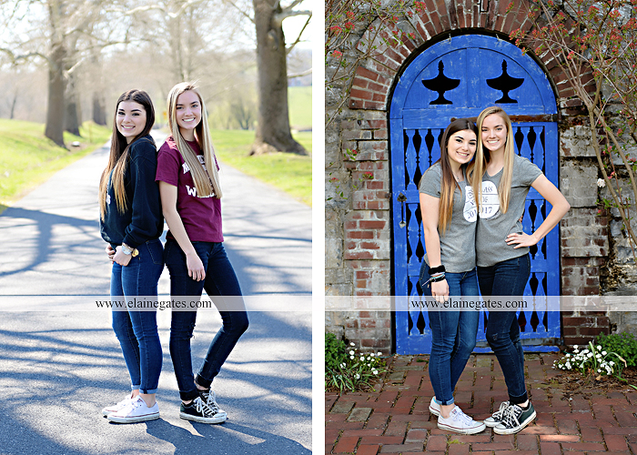 Mechanicsburg Central PA senior portrait photographer outdoor girl female Venue Chilton brick wall stone wall iron gate road trees steps MASH mechanicsburg area school district ed 1