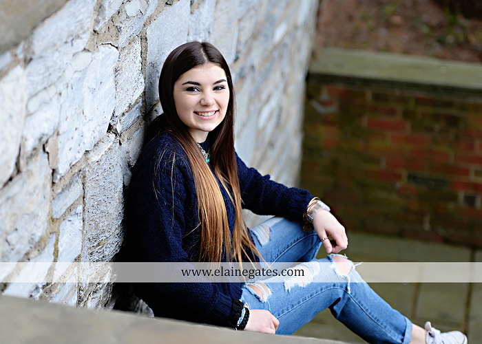 Mechanicsburg Central PA senior portrait photographer outdoor girl female Venue Chilton brick wall stone wall iron gate road trees steps MASH mechanicsburg area school district ed 3