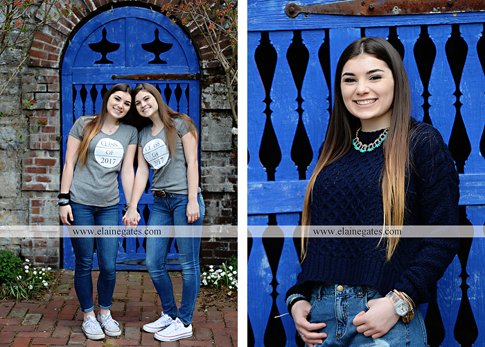 Mechanicsburg Central PA senior portrait photographer outdoor girl female Venue Chilton brick wall stone wall iron gate road trees steps MASH mechanicsburg area school district ed 4