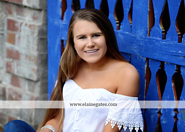 Mechanicsburg Central PA senior portrait photographer outdoor girl female Venue Chilton brick wall stone wall stone arch road trees steps CVHS cumberland valley school district gs 5