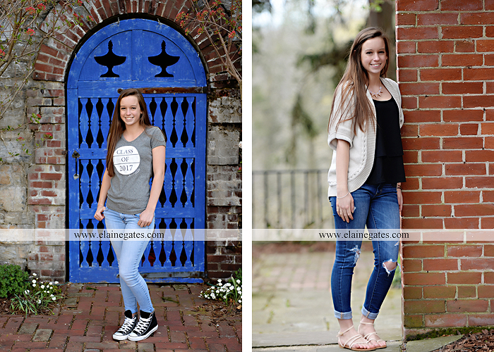 Mechanicsburg Central PA senior portrait photographer outdoor girl female Venue Chilton brick wall stone wall stone arch steps iron gate Northern high school kc 2