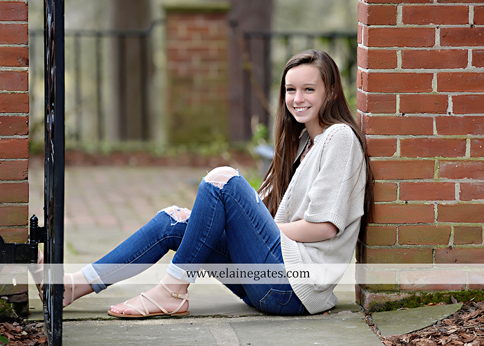 Mechanicsburg Central PA senior portrait photographer outdoor girl female Venue Chilton brick wall stone wall stone arch steps iron gate Northern high school kc 3