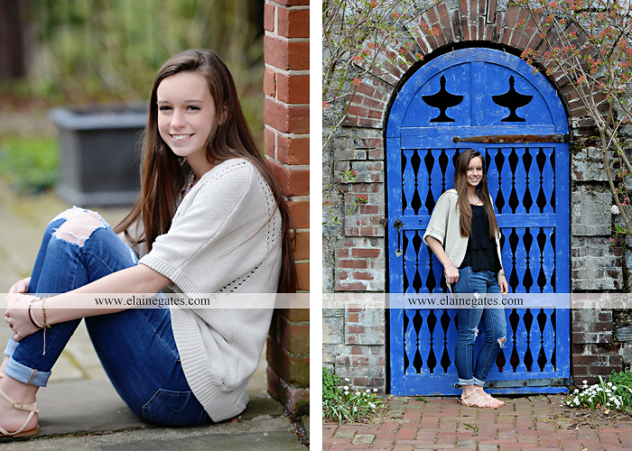 Mechanicsburg Central PA senior portrait photographer outdoor girl female Venue Chilton brick wall stone wall stone arch steps iron gate Northern high school kc 4
