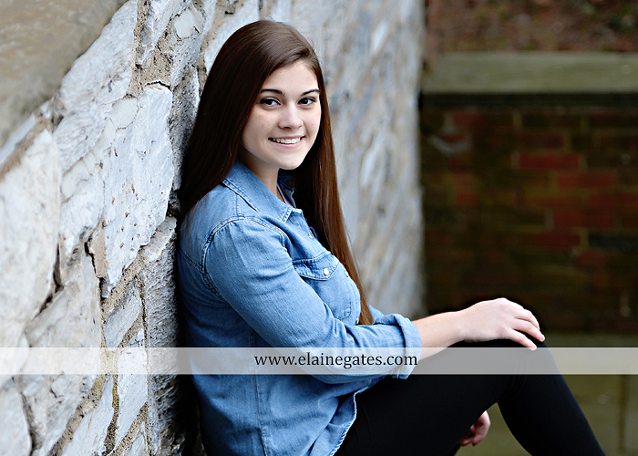 Mechanicsburg Central PA senior portrait photographer outdoor girl female Venue Chilton brick wall stone wall stone arch steps iron gate  red land high school RLHS k 2