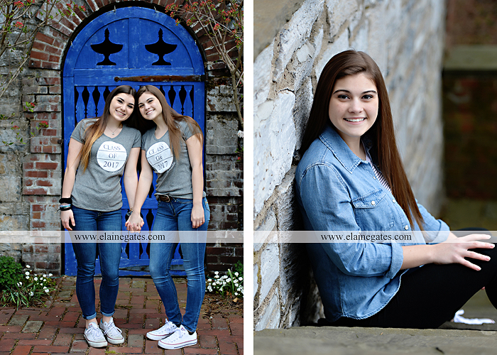 Mechanicsburg Central PA senior portrait photographer outdoor girl female Venue Chilton brick wall stone wall stone arch steps iron gate  red land high school RLHS k 3