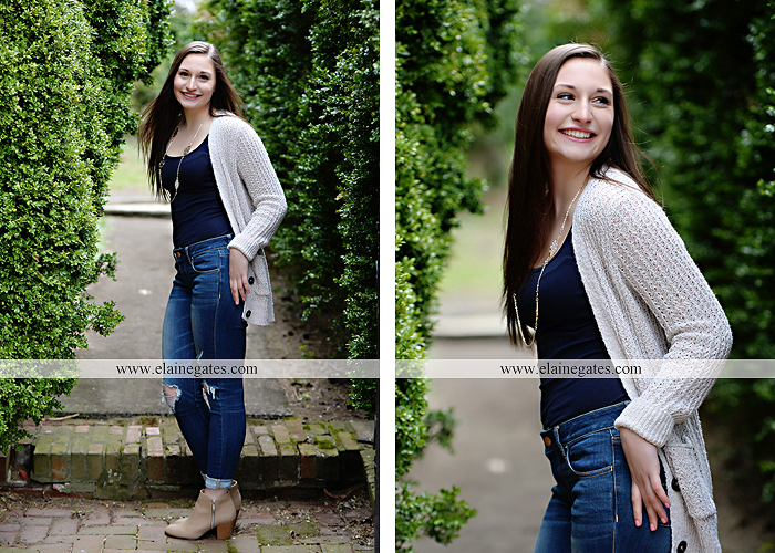 Mechanicsburg Central PA senior portrait photographer outdoor girl female Venue Chilton brick wall stone wall stone arch steps iron gate shrub row hedges cvhs cumberland valley high school jt 2