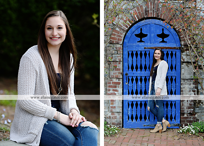 Mechanicsburg Central PA senior portrait photographer outdoor girl female Venue Chilton brick wall stone wall stone arch steps iron gate shrub row hedges cvhs cumberland valley high school jt 3