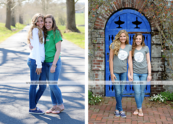 Mechanicsburg Central PA senior portrait photographer outdoor girl female Venue Chilton road trees brick wall stone wall stone arch steps iron gate trinity high school hedge row shrubs pw 1