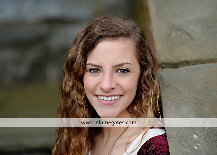 Mechanicsburg Central PA senior portrait photographer outdoor girl female Venue Chilton road trees brick wall stone wall stone arch steps iron gate trinity high school hedge row shrubs tk 3