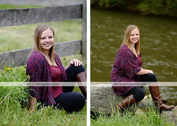 Mechanicsburg Central PA senior portrait photographer outdoor girl female field grass trees flowers road fence water stream creek rock mother mom as 5