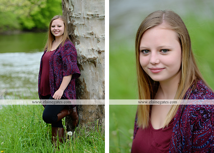 Mechanicsburg Central PA senior portrait photographer outdoor girl female field grass trees flowers road fence water stream creek rock mother mom as 9