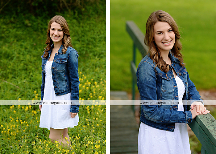 Mechanicsburg Central PA senior portrait photographer outdoor girl female field wildflowers bridge trees rock water stream creek kk 3