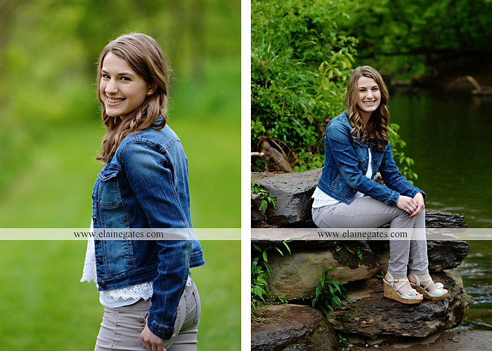 Mechanicsburg Central PA senior portrait photographer outdoor girl female field wildflowers bridge trees rock water stream creek kk 5