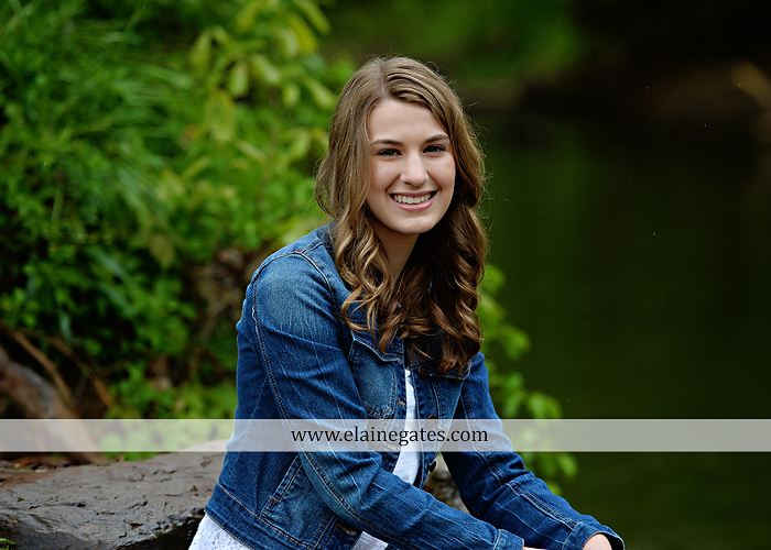 Mechanicsburg Central PA senior portrait photographer outdoor girl female field wildflowers bridge trees rock water stream creek kk 6