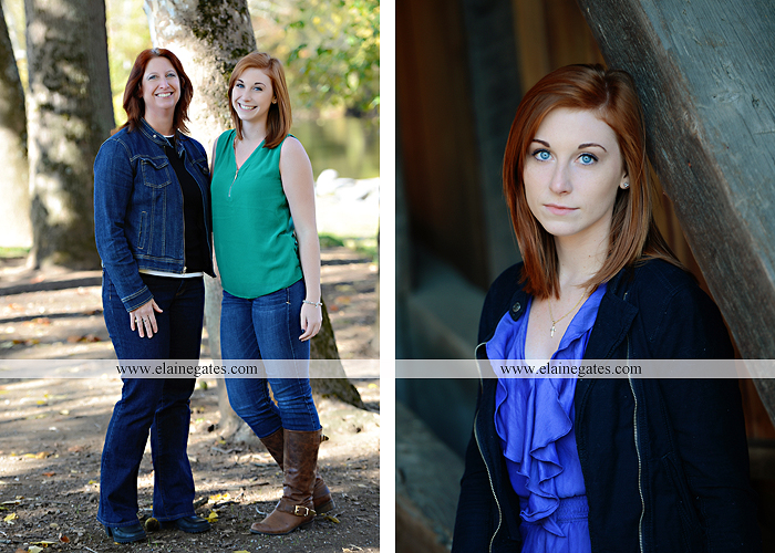 Mechanicsburg Central PA senior portrait photographer outdoor girl female formal rustic bridge stone brick wall road trees covered bridge messiah college wooden beams water stream creek leaves zm 08