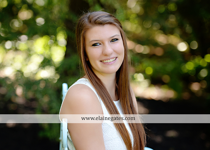 Mechanicsburg Central PA senior portrait photographer outdoor girl female formal swing iron bench tree hammock grass wildflowers field millers burg basketball road water stream creek fence rocks kb 02