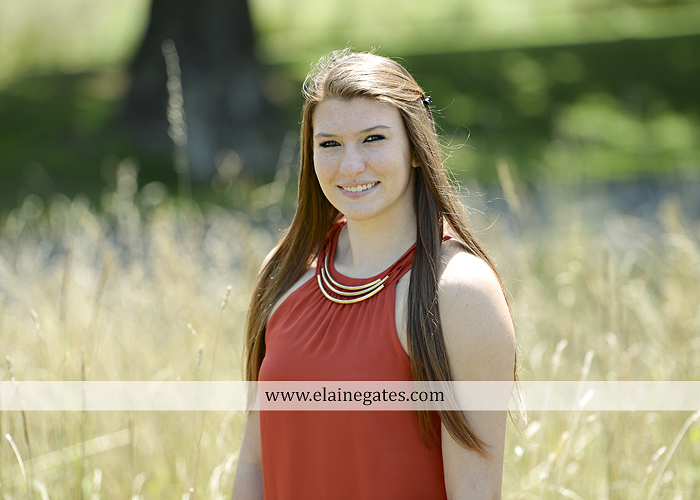 Mechanicsburg Central PA senior portrait photographer outdoor girl female formal swing iron bench tree hammock grass wildflowers field millers burg basketball road water stream creek fence rocks kb 06