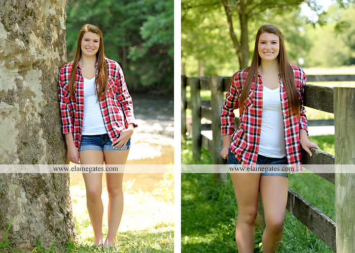 Mechanicsburg Central PA senior portrait photographer outdoor girl female formal swing iron bench tree hammock grass wildflowers field millers burg basketball road water stream creek fence rocks kb 09