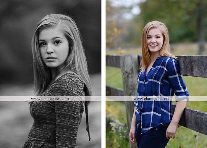 Mechanicsburg Central PA senior portrait photographer outdoor girl female road field fence water stream creek leaves fall hammock wooden swing grass rocks mp 03