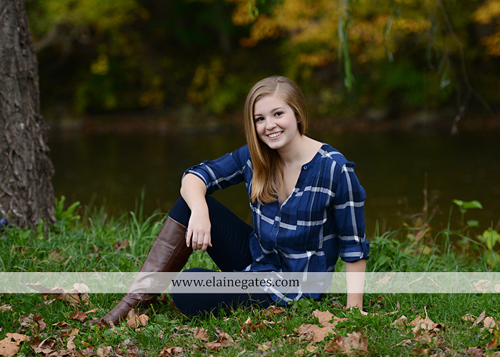 Mechanicsburg Central PA senior portrait photographer outdoor girl female road field fence water stream creek leaves fall hammock wooden swing grass rocks mp 06