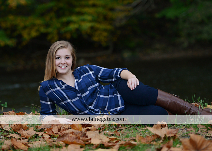 Mechanicsburg Central PA senior portrait photographer outdoor girl female road field fence water stream creek leaves fall hammock wooden swing grass rocks mp 08
