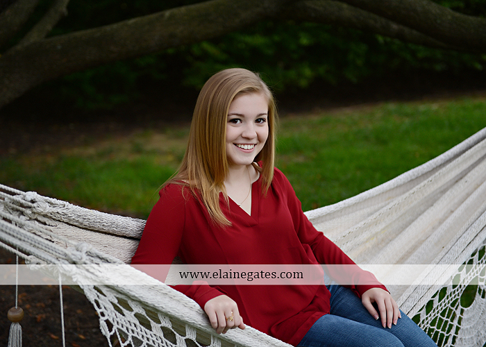 Mechanicsburg Central PA senior portrait photographer outdoor girl female road field fence water stream creek leaves fall hammock wooden swing grass rocks mp 10