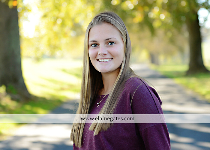 Mechanicsburg Central PA senior portrait photographer outdoor girl female road trees field water stream creek fall fence kg 1