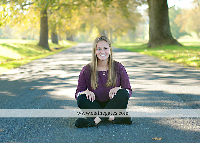 Mechanicsburg Central PA senior portrait photographer outdoor girl female road trees field water stream creek fall fence kg 3