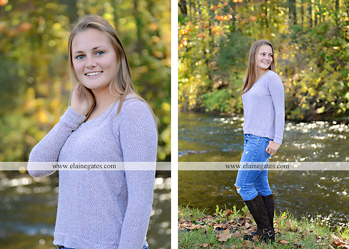 Mechanicsburg Central PA senior portrait photographer outdoor girl female road trees field water stream creek fall fence kg 8