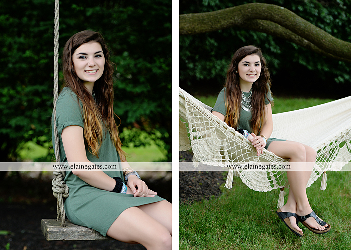Mechanicsburg Central PA senior portrait photographer outdoor girl formal grass bench swing hammock wildflowers road field fence tree creek brick wall gate doorway steps staircase windows ed03