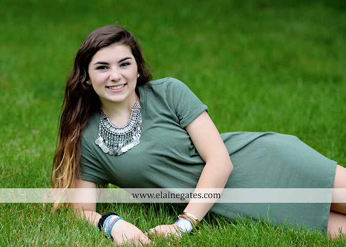 Mechanicsburg Central PA senior portrait photographer outdoor girl formal grass bench swing hammock wildflowers road field fence tree creek brick wall gate doorway steps staircase windows ed04