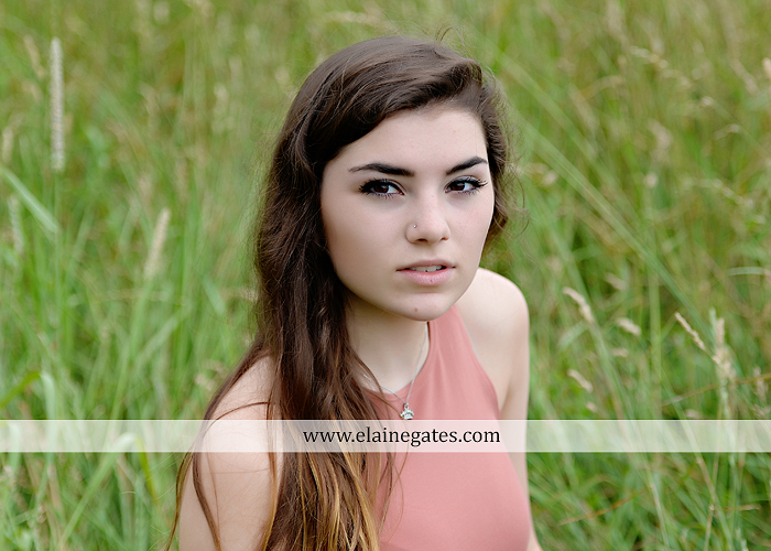 Mechanicsburg Central PA senior portrait photographer outdoor girl formal grass bench swing hammock wildflowers road field fence tree creek brick wall gate doorway steps staircase windows ed08