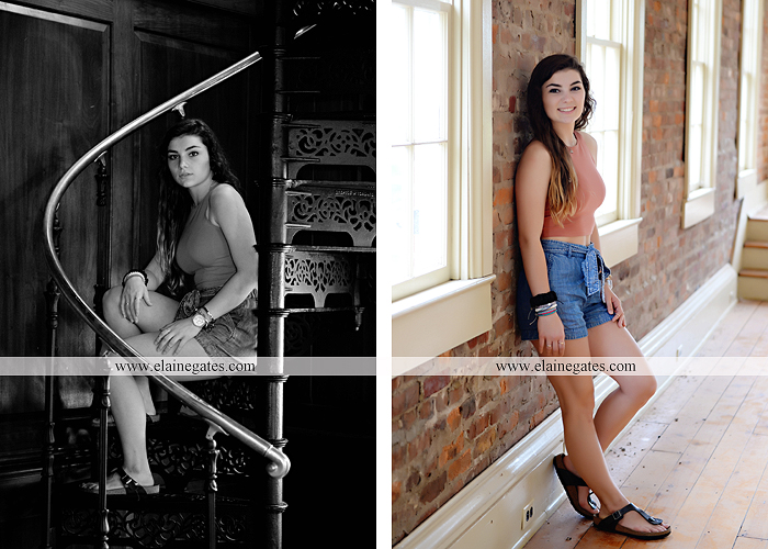 Mechanicsburg Central PA senior portrait photographer outdoor girl formal grass bench swing hammock wildflowers road field fence tree creek brick wall gate doorway steps staircase windows ed13