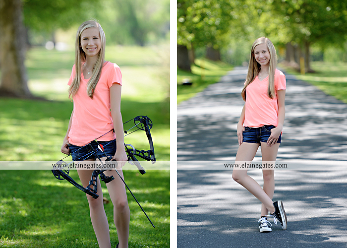 Mechanicsburg Central PA senior portrait photographer outdoor girl formal swing hammock iron bench grass field chair bow road tree water stream creek fence hw 5