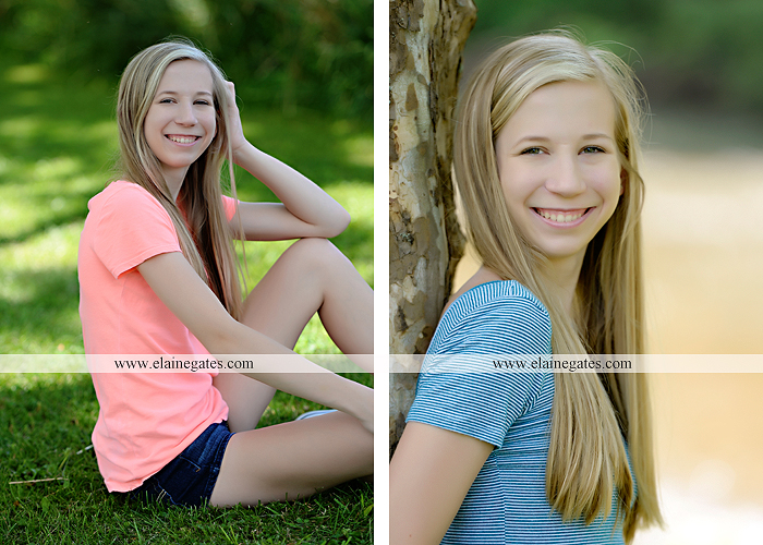 Mechanicsburg Central PA senior portrait photographer outdoor girl formal swing hammock iron bench grass field chair bow road tree water stream creek fence hw 6