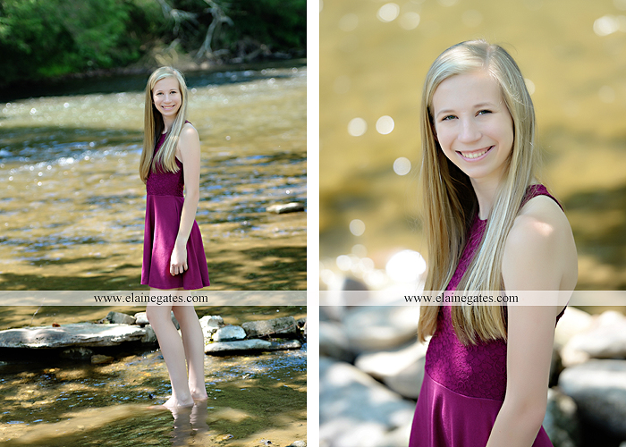 Mechanicsburg Central PA senior portrait photographer outdoor girl formal swing hammock iron bench grass field chair bow road tree water stream creek fence hw 9