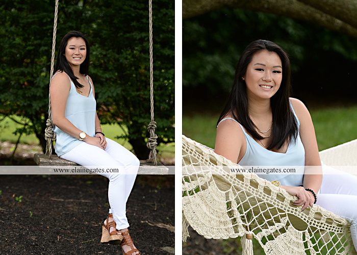 Mechanicsburg Central PA senior portrait photographer outdoor girl formal swing hammock iron bench grass wildflowers road train steps trees shore water stream creek bk 02