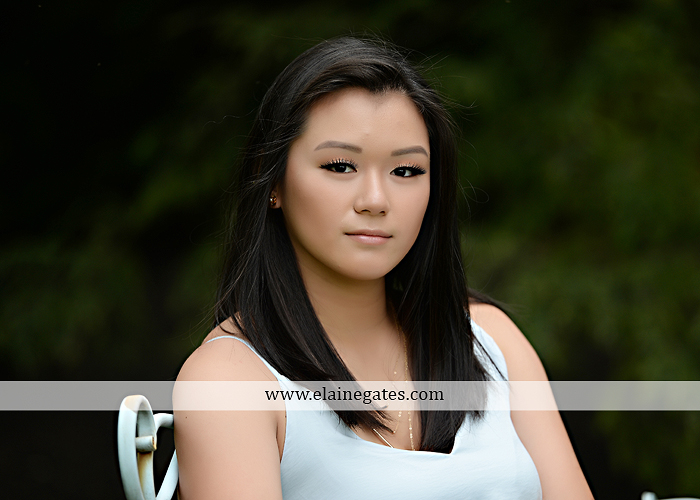 Mechanicsburg Central PA senior portrait photographer outdoor girl formal swing hammock iron bench grass wildflowers road train steps trees shore water stream creek bk 04