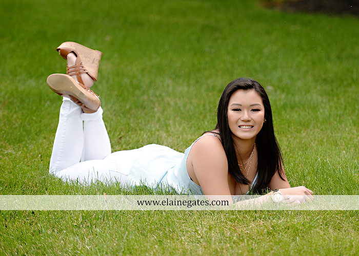 Mechanicsburg Central PA senior portrait photographer outdoor girl formal swing hammock iron bench grass wildflowers road train steps trees shore water stream creek bk 05